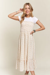 ADORA Smocked Floral Ruffled Hem Cami Dress OutfitFlow